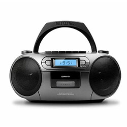 Aiwa BBTC-550MG: Radio Cassette Portable avec CD, Bluetooth et USB, Enregistreur de Cassettes, Matt Grey