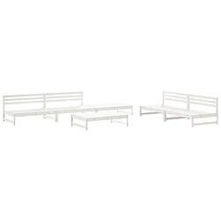 Maison Chic Salon de jardin 6 pcs - Table et chaises d'extérieur - Mobilier/Meubles de jardin Moderne Blanc Bois de pin massif -MN24529