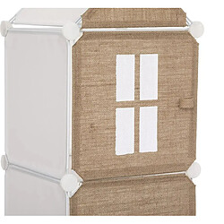 Pegane Boite de rangement en jute coloris beige - Longueur 34 x Profondeur 32 x Hauteur 140 cm