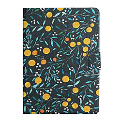 Etui en PU motif de fleurs impression élégant orange pour votre Huawei MediaPad M5 lite 10