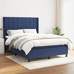 Maison Chic Lit Adulte - Lit simple Lit à sommier tapissier avec matelas moelleux - Meuble de Chambre - Bleu 140x190 cm Tissu -MN17767