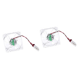 Acheter 2 Pièces Ventilateur avec LED Boîtier de l'Ordinateur Refroidisseur de CPU Bruit Faible - 80x80x25 mm