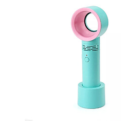 Acheter (Vert Cyan) Ventilateur Sans Lame Mini Ventilateur de Refroidissement Rechargeable USB Portable de Bureau à Main 360°