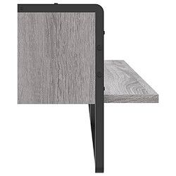 Acheter vidaXL Étagère murale avec barre sonoma gris 100x25x30 cm