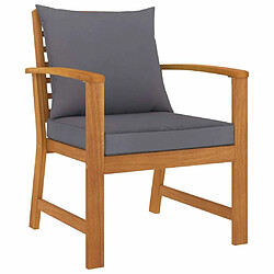 Acheter Maison Chic Salon de jardin 5 pcs - Table et chaises d'extérieur - Mobilier/Meubles de jardin Moderne avec coussin Bois d'acacia solide -MN13331