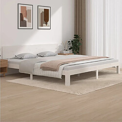 vidaXL Cadre de lit sans matelas blanc bois massif de pin 200x200 cm