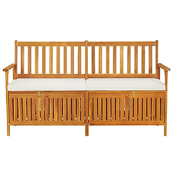 Maison Chic Banc de rangement | Meuble de rangement d'Entrée | Coffres d'Intérieur avec coussin 148 cm Bois d'acacia solide -MN72812