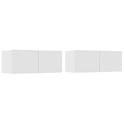 Avis Maison Chic Ensemble de meubles TV 4 pcs | Banc TV Moderne pour salon | Meuble de Rangement - Blanc Bois d'ingénierie -MN38357