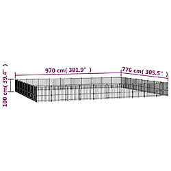 vidaXL Chenil d'extérieur pour chiens Acier 75,27 m² pas cher