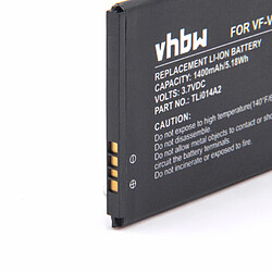 vhbw Li-Ion Batterie 1400mAh (3.7V) pour téléphone portable Smartphone Vodafone Smart First 6, V695, VF-V695 comme TLi014A2.