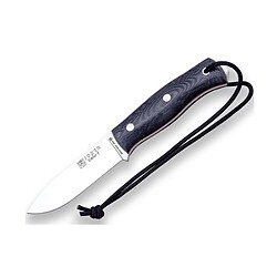 Couteau de brousse Joker "Ember F" CM123-P, étui en cuir noir, lame de 10,5 cm, mango toile micarta, avec silex et paracord 550, outil pour la pêche, la chasse, le camping et le trekking