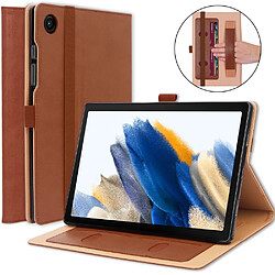 Etui en PU avec support et porte-cartes marron pour votre Samsung Galaxy Tab A8 10.5 (2021)