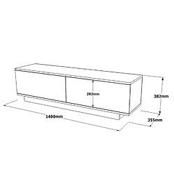 Concept Usine Meuble TV design noir 140cm MELI pas cher