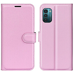 Etui en PU texture litchi avec support, rose pour votre Nokia G11/G21