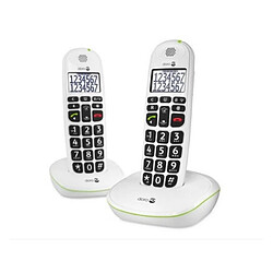 Téléphone sans fil duo dect blanc sans répondeur - phoneeasy110wduoblanc - DORO