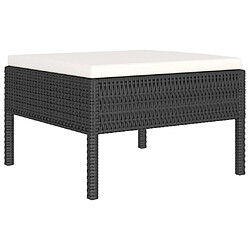 Acheter Maison Chic Salon de jardin 6 pcs + coussins - Mobilier/Meubles de jardin - Table et chaises d'extérieur Résine tressée Noir -MN87056