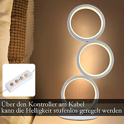 Acheter NETTLIFE Lampe de table LED Lampe de chevet à intensité variable Tactile Lampe de table design moderne Anneau décoratif en métal Lampe de bureau Cercle blanc Lampe de lecture en aluminium