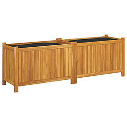 vidaXL Jardinière avec doublure 153x38,5x50 cm bois massif d'acacia