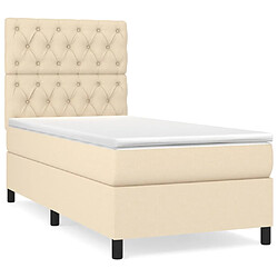 vidaXL Sommier à lattes de lit avec matelas Crème 80x200 cm Tissu