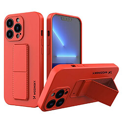 Ozzzo wozinsky kickstand coque etui en silicone avec support pour iphone 13 pro max rouge