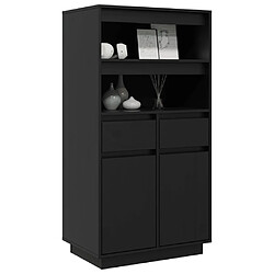 Avis vidaXL Buffet haut Noir 60x40x116,5 cm Bois massif de pin