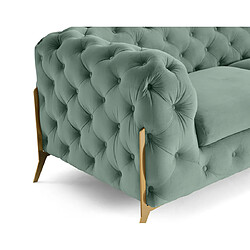 Acheter Lisa Design Camden - canapé 3 places chesterfield en velours - pieds en métal doré