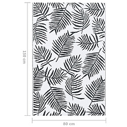 vidaXL Tapis d'extérieur Blanc et noir 80x150 cm PP pas cher