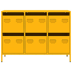 Acheter vidaXL Buffet jaune moutarde 101,5x39x73,5 cm acier laminé à froid