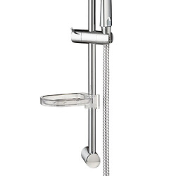 Wirquin Colonne Barre de douche chromee hauteur reglable 70 cm douchette monojet flexible PVC