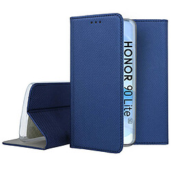 Htdmobiles Housse pour Huawei Honor 90 Lite 5G - etui coque pochette portefeuille + film ecran - BLEU MAGNET