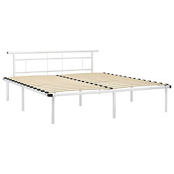 Maison Chic Lit adulte - Lit simple Cadre de lit,Structure du lit Contemporain Blanc Métal 180x200 cm -MN50142