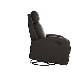 Mendler Fauteuil de télévision Crosby, fauteuil relax, rocking-chair, fonction bascule, pivotant, similicuir ~ noir