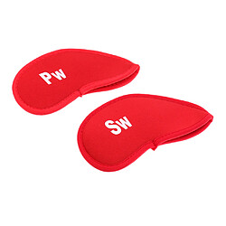 Avis 10 Pièces / Set Golf Club Housse De Protection En Tête De Fer Wedge Sock Headcover Rouge