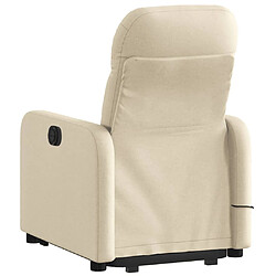 Avis vidaXL Fauteuil inclinable de massage Crème Tissu