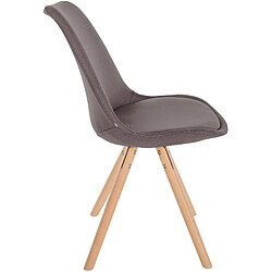 Avis Decoshop26 Chaise de salle à manger x1 style scandinave en tissu taupe pieds en bois clair 10_0001480