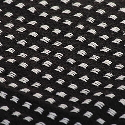 vidaXL Couverture coton à carreaux 160x210 cm Noir pas cher