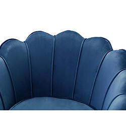 Acheter Fauteuil coquillage en velours bleu nuit DANDELION de Pascal Morabito