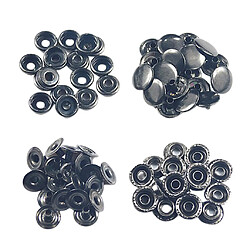 50x boutons-pression pour boutons-pression pour veste en cuir Jeans Sac Clouses Noir