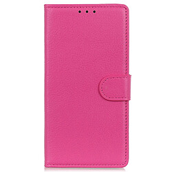 Etui en PU texture litchi, anti-rayures, antichoc avec support rose pour votre Honor 50