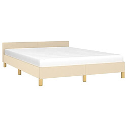 Avis Maison Chic Lit adulte - Cadre Structure de lit avec tête de lit Contemporain Crème 140x200 cm Tissu -MN58412