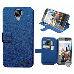 Htdmobiles Housse etui portefeuille pour Archos 55 Helium + film ecran - BLEU