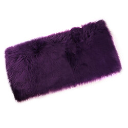 Avis 60cmx90cm peau de mouton moelleux peau fausse fourrure faux tapis tapis tapis violet