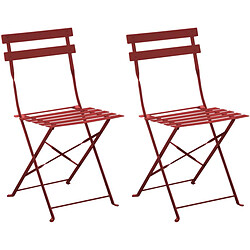 ALIZÉ Chaises pliantes en acier Cuba (Lot de 2) rouge.