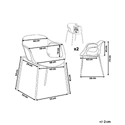 Avis Beliani Chaise de salle à manger Set de 2 Gris clair ELBERT