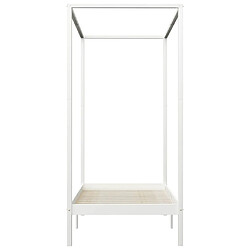 Acheter Maison Chic Lit adulte - Cadre de lit à baldaquin,Structure du lit Contemporain Blanc Bois de pin massif 90 x 200 cm -MN56063