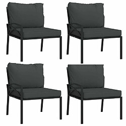 Acheter Maison Chic Salon de jardin 11pcs + coussins - Mobilier/Meubles de jardin - Table et chaises d'extérieur gris acier -MN61568