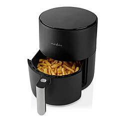 Avis NEDIS FRITEUSE sans huile 1500W à AIR CHAUD 3L Minuteur : 30 min Analogique Aluminium / Noir frites, steak, pizza, pilons de poulet, ailes