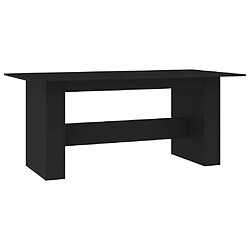 vidaXL Table à manger Noir 180x90x76 cm Bois d’ingénierie