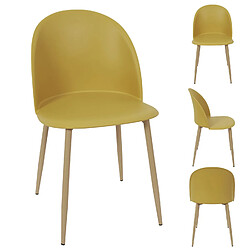 Avis Toilinux Lot 2 Chaises Scandinave Bergen - Jaune moutarde