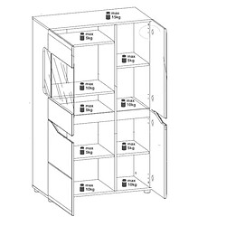 Avis Dansmamaison Vitrine basse 4 portes Blanc/Chêne à LED - ONIEL